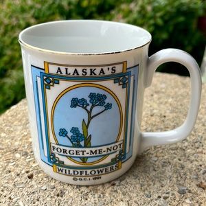Vintage Alaska Forget Me Not Flower Tourist Mug